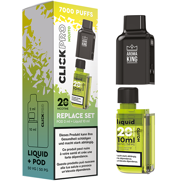 Aroma King Click Pro 7000 Mojito (Pod + Liquid)