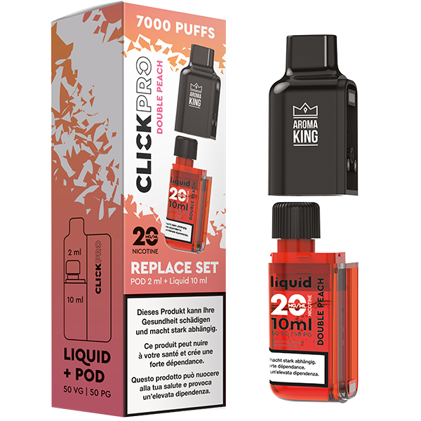 Aroma King Click Pro 7000 Double Peach (Pod + Liquid)